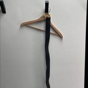 Elegant Black Belt with Gold Buckle